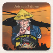 海軍空軍海兵隊員ベトナム南戦争ヴェッツ スクエアペーパーコースター (正面)