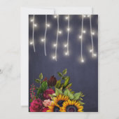 海軍素朴とブルゴーニュの冬のフローラ結婚 招待状 (裏面)