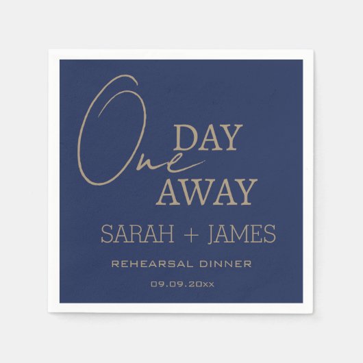 海軍結婚の1日リハーサル遠くにディナーパーティー スタンダードカクテルナプキン (正面)