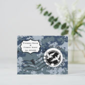 海軍結婚式　日時決定 & 二羽の鳩 案内ポストカード (スタンド正面)