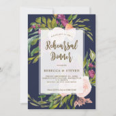 海軍緑のフローラリハーサルディナー招待 招待状 (正面)