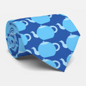 海軍背景の青いティーポット ネクタイ (ロール)