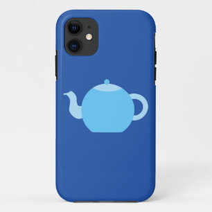 海軍背景の青いティーポット iPhone 11 ケース