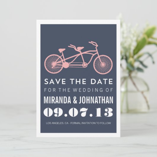 海軍自転車のデザインの写真の保存日付の招待 セーブザデート (スタンド正面)