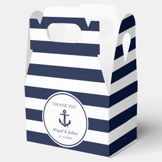 海軍航海のいかりストライプののカスタム好意 フェイバーボックス (オープン)