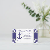海軍航海のないかりのベビーシャワーのおむつのラッフル エンクロージャーカード (スタンド正面)