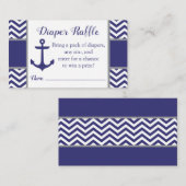 海軍航海のないかりのベビーシャワーのおむつのラッフル エンクロージャーカード (正面/裏面)