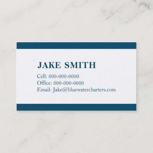 海軍航海のなロープの船遊びの魚釣りのチャーター 名刺 (裏面)