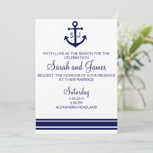 海軍航海のな結婚式招待状 招待状 (スタンド正面)