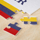 海軍航海の帆船の青い黄色の赤い白 ジグソーパズル (側面)