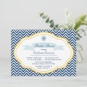 海軍航海の金ゴールドブライダルシャワーの招待 招待状 (スタンド正面)