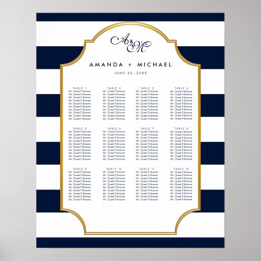 海軍航海の |白結婚の座席表 ポスター (正面)