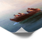 海軍艦船イワンAivazovsky海の水景色 ポスター (角)