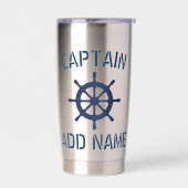 海軍艦艇ステアホイールタンブラー船長用ガラス 保温保冷タンブラー (左面)