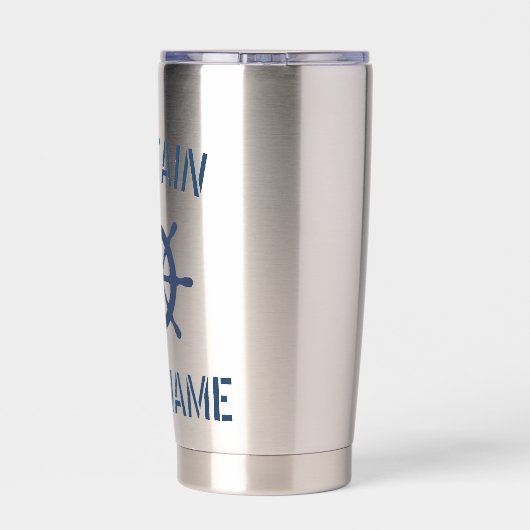 海軍艦艇ステアホイールタンブラー船長用ガラス 保温保冷タンブラー (背面)