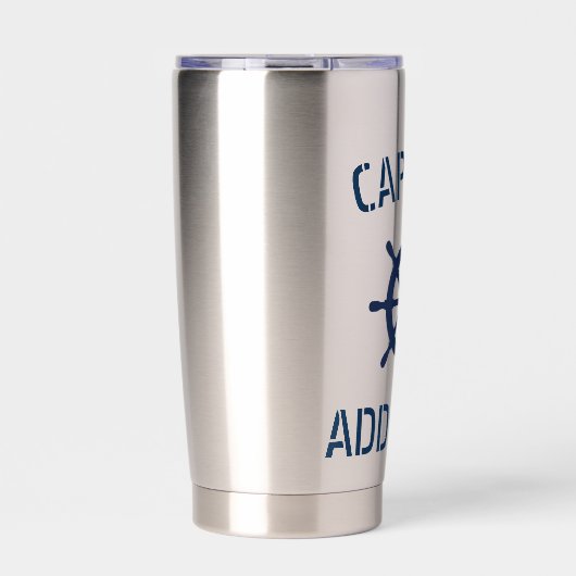 海軍艦艇ステアホイールタンブラー船長用ガラス 保温保冷タンブラー (正面)