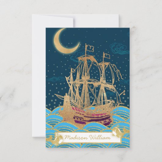 海軍艦隊の月光の下で小さなクジラ (正面)