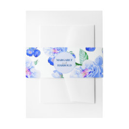 海軍花のヴィンテージの植物の結婚式 招待状ベリーバンド