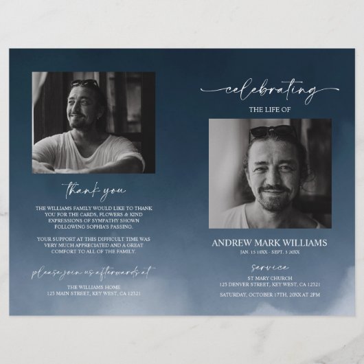 海軍葬儀式折りたたみプログラム (正面)