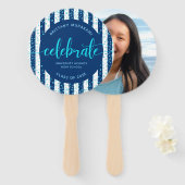 海軍記念撮影ターコイズの卒業写真スクリプト ハンドファン (正面&裏面)