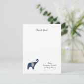 海軍象のベビーシャワーはノート/男の子感謝していしています サンキューカード (スタンド正面)