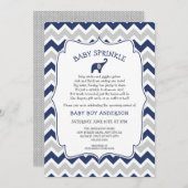 海軍象少年ベビーにかわいい詩が振りかけられる 招待状 (正面/裏面)