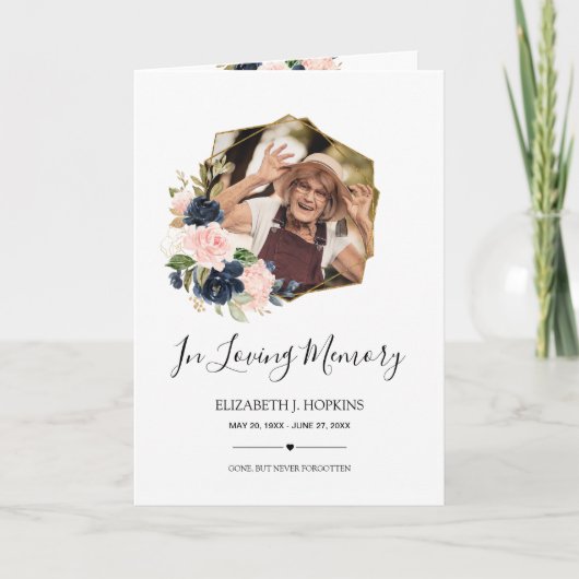 海軍赤面フローラ幾何学フレーム2写真葬 プログラム (正面)