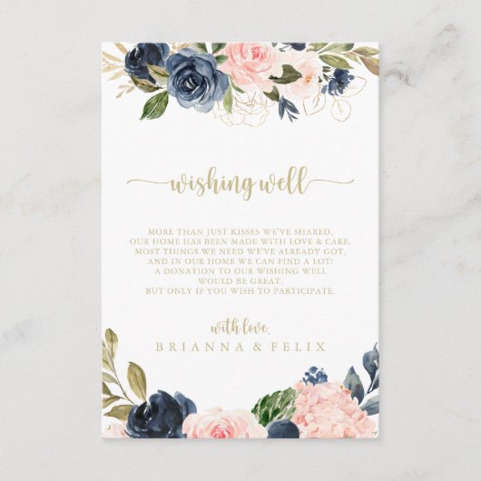 海軍赤面フローラ結婚金ゴールドの願い井戸 エンクロージャーカード (正面)