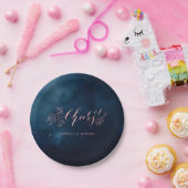 海軍赤面書道応援素朴なフローラパーティー ペーパープレート (パーティー)