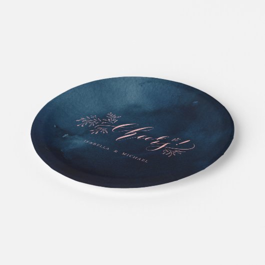 海軍赤面書道応援素朴なフローラパーティー ペーパープレート (アングル)