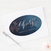 海軍赤面書道応援素朴フローラ 楕円形シール (封筒)