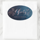 海軍赤面書道応援素朴フローラ 楕円形シール (バッグ)