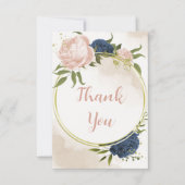 海軍赤面花葉緑結婚の サンキューカード (正面)