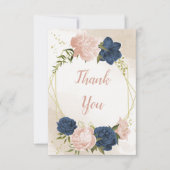 海軍赤面花葉緑結婚の サンキューカード (正面)