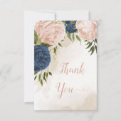 海軍赤面花葉緑結婚の サンキューカード (正面)