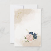 海軍赤面花葉緑結婚の サンキューカード (裏面)