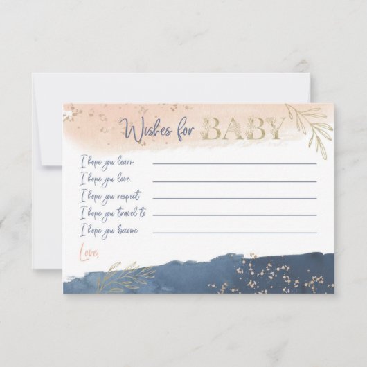 海軍赤面金ゴールドのベビー 招待状 (正面)