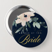 海軍赤面金ゴールドフローラ水色花嫁の母 缶バッジ (正面&裏面)