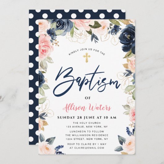 海軍赤面開花フローラバプティスムの招待 招待状 (正面/裏面)