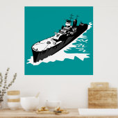 海軍軍艦艦ビッグガンポスター ポスター (キッチン)