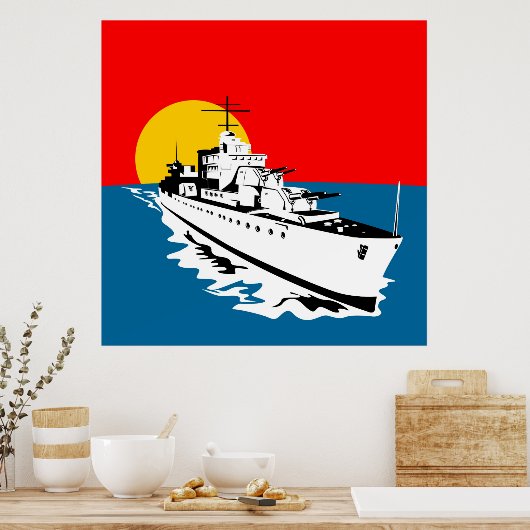 海軍軍艦艦ビッグガンポスター ポスター (キッチン)