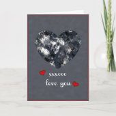 海軍迷彩柄のバレンタインのハート-バレンタインデー シーズンカード (正面)