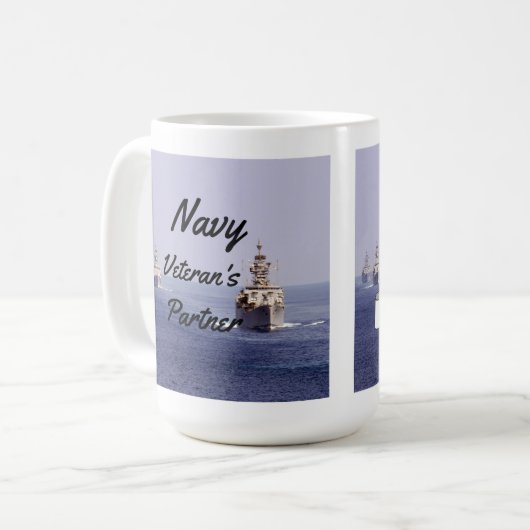 海軍退役軍人のパートナー コーヒーマグカップ (正面左)