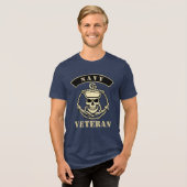 海軍退役軍人 トライブレンドTシャツ (正面全面)