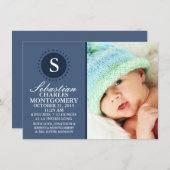 海軍速達の写真の誕生の発表 案内状 (正面/裏面)