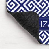 海軍重量Medのギリシャ人の鍵のDiag T海軍名前のモノグラム マウスパッド (コーナー)