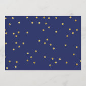 海軍金ゴールドのグリッターのブライダルシャワーの旅程の招待 プログラム (裏面)