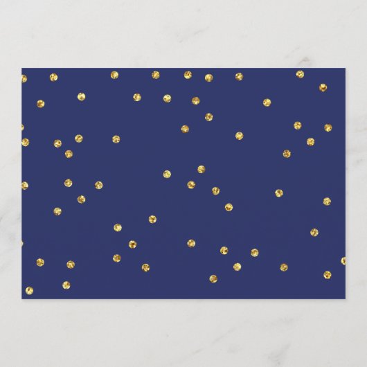 海軍金ゴールドのグリッターのブライダルシャワーの旅程の招待 プログラム (裏面)