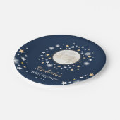 海軍金ゴールドの月及び星のベビーシャワーのきらめきの星 ペーパープレート (アングル)