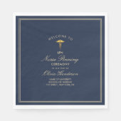 海軍金ゴールドエレガントナースピン留め式 スタンダードランチョンナプキン (正面)